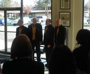 Every year the owners of Evergreen Beauty College Every year the owners of Evergreen Beauty College sent a Barber Shop Quartet to all the campuses to sing to the students and staff!