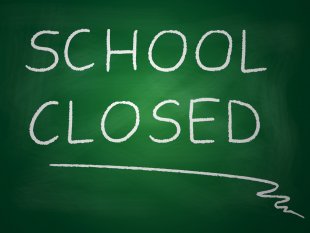 school closed chalkboard