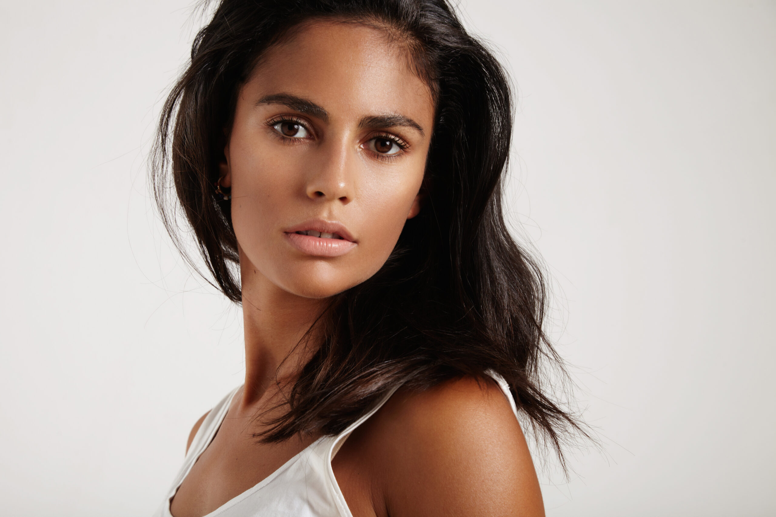 woman with natural makeup posing