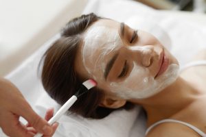 Woman getting a facial