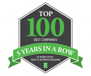 Top 100 best companies 5 years in a row to work for by seattle business magazine
