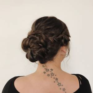 beautiful brunette updo with twist