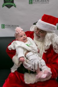 Free pictures with Santa at Evergreen Beauty College