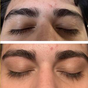 eyebrow waxing before and after