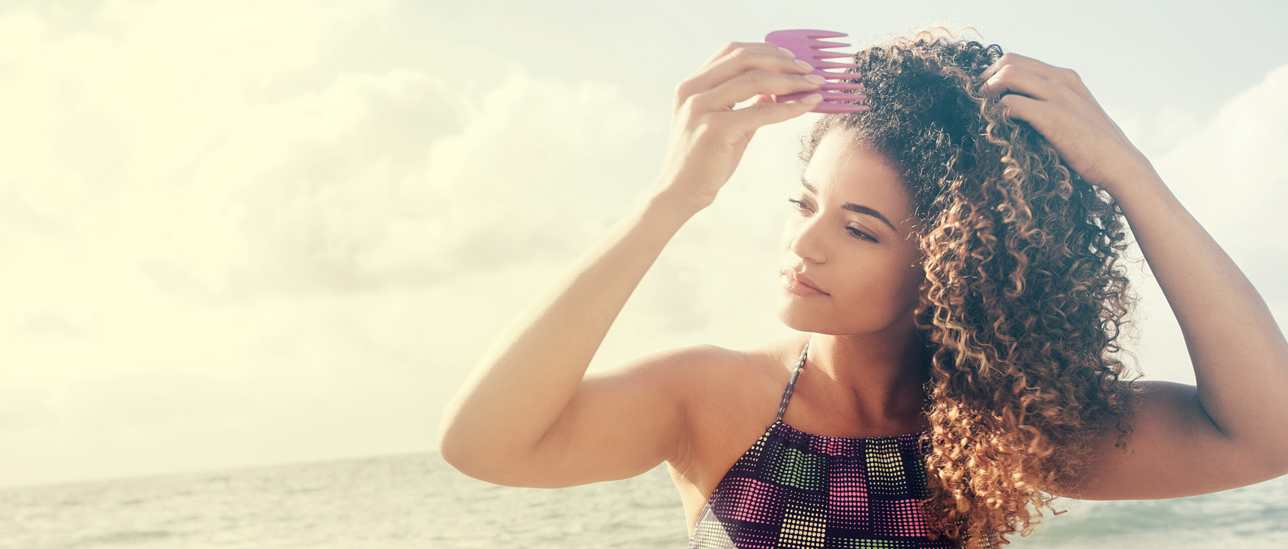 woman with curly hair