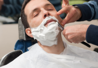 shaving man's beard