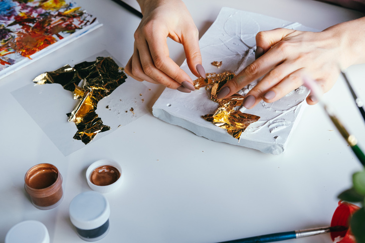 gold foil nail tips