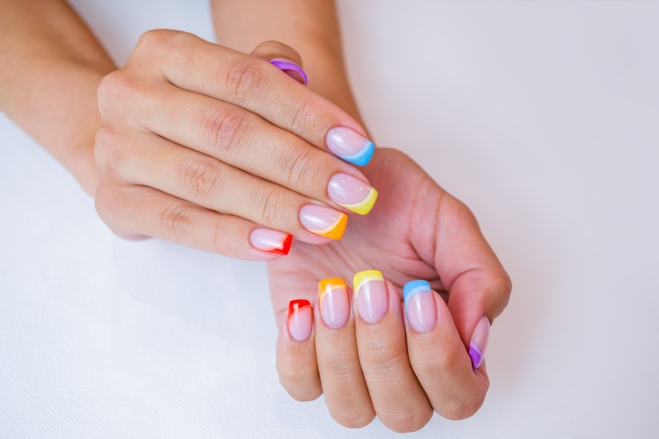 trying different French nail styles