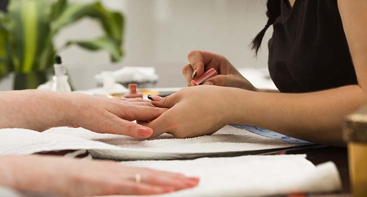 manicure at a salon