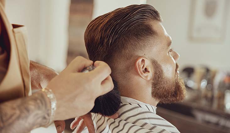 barber brush in forefront