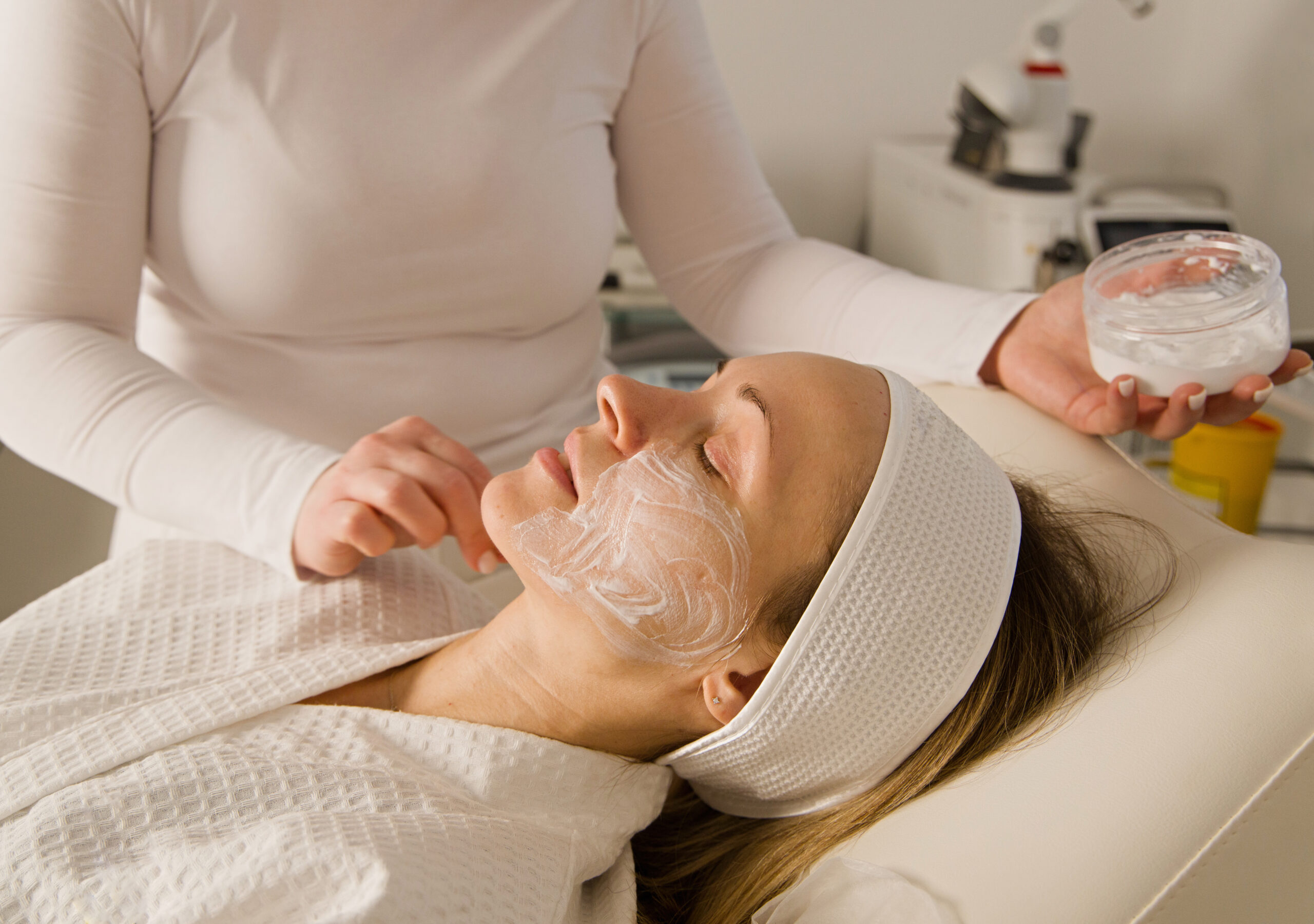 woman getting facial
